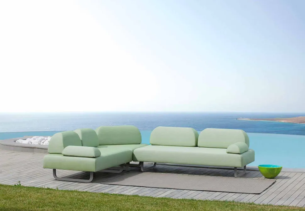 Chaise Longue da Esterno di Design in Metallo e Tessuto Made in Italy - Selia