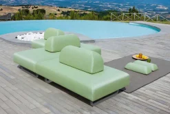 Chaise Longue da Esterno di Design in Metallo e Tessuto Made in Italy - Selia