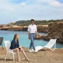 Chaise Longue da Esterno di Design Bianco o Ecru, 4 Pezzi - Ibiza by Vondom