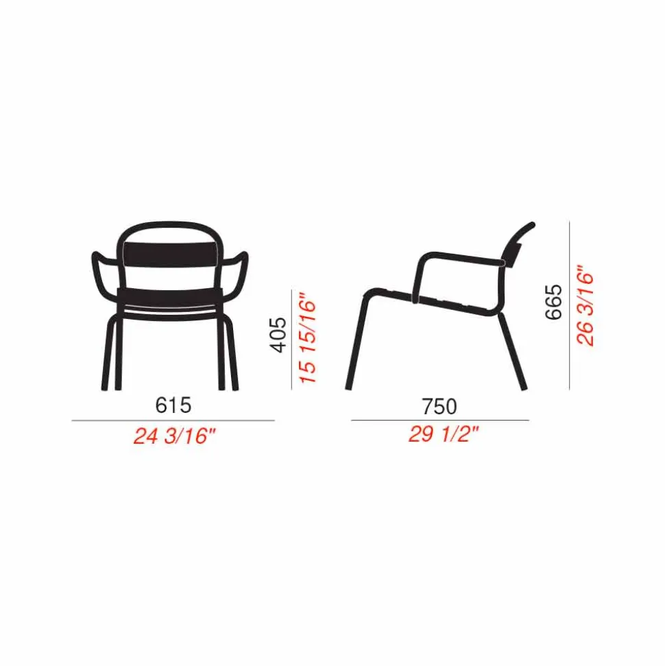 Chaise Longue da Esterno Impilabile in Alluminio Made in Italy, 2 Pezzi - Shyla