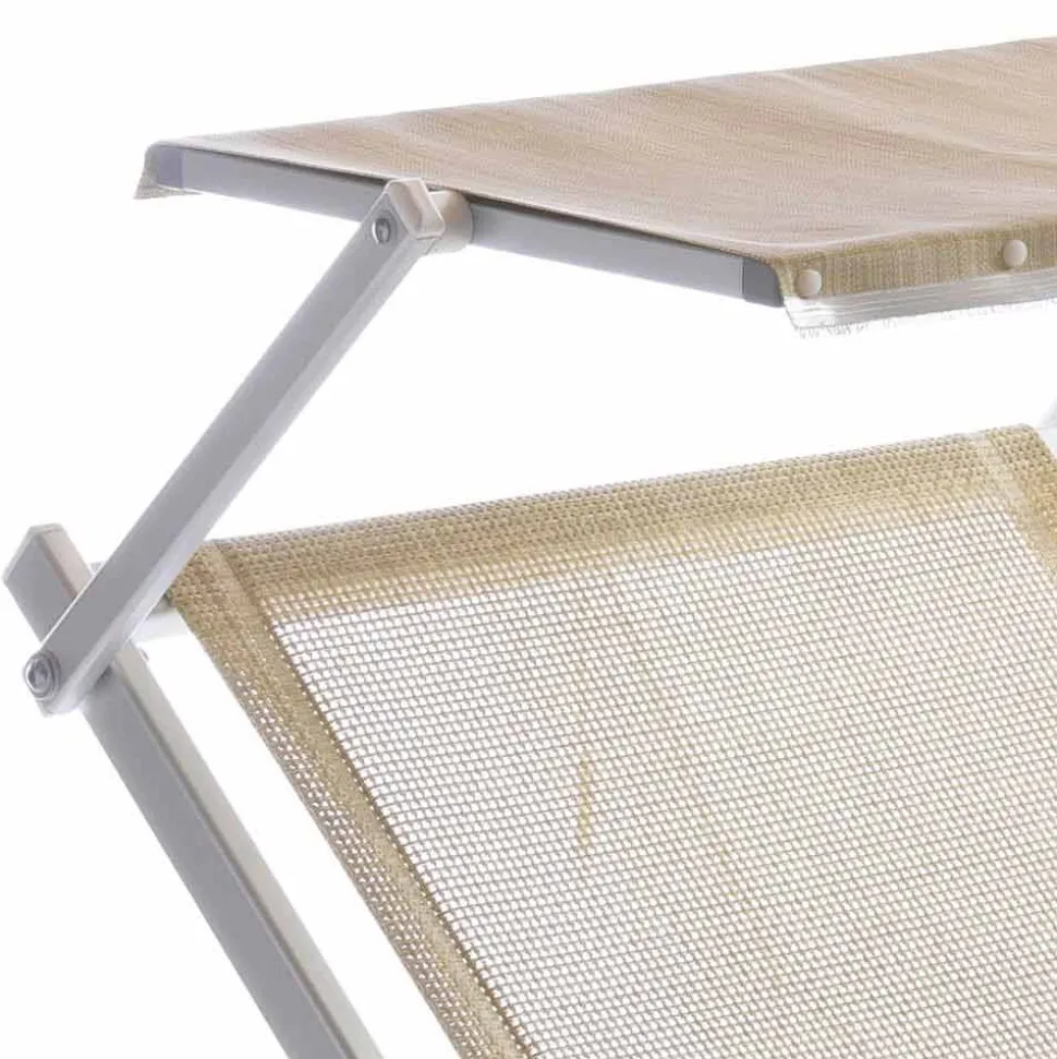 Chaise-longue da Giardino Contract con Parasole e Schienale Reclinabile - Arnold