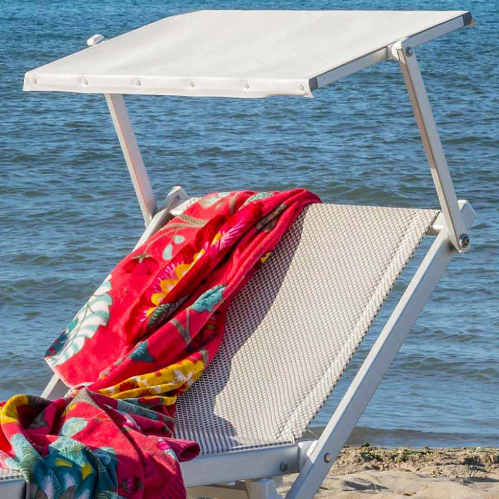 Chaise-longue da Giardino Contract con Parasole e Schienale Reclinabile - Arnold