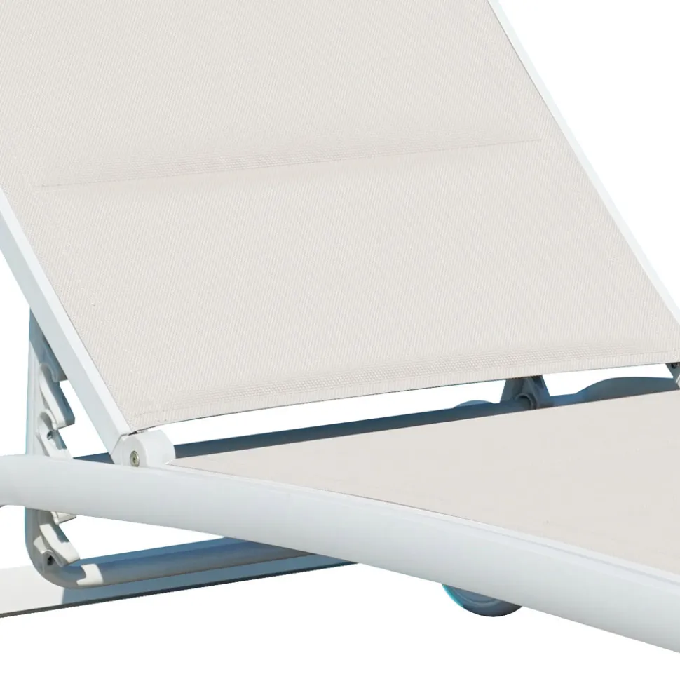 Chaise Longue da Giardino in Alluminio con Seduta in Textilene - Zohra