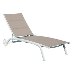 Chaise Longue da Giardino in Alluminio con Seduta in Textilene - Zohra