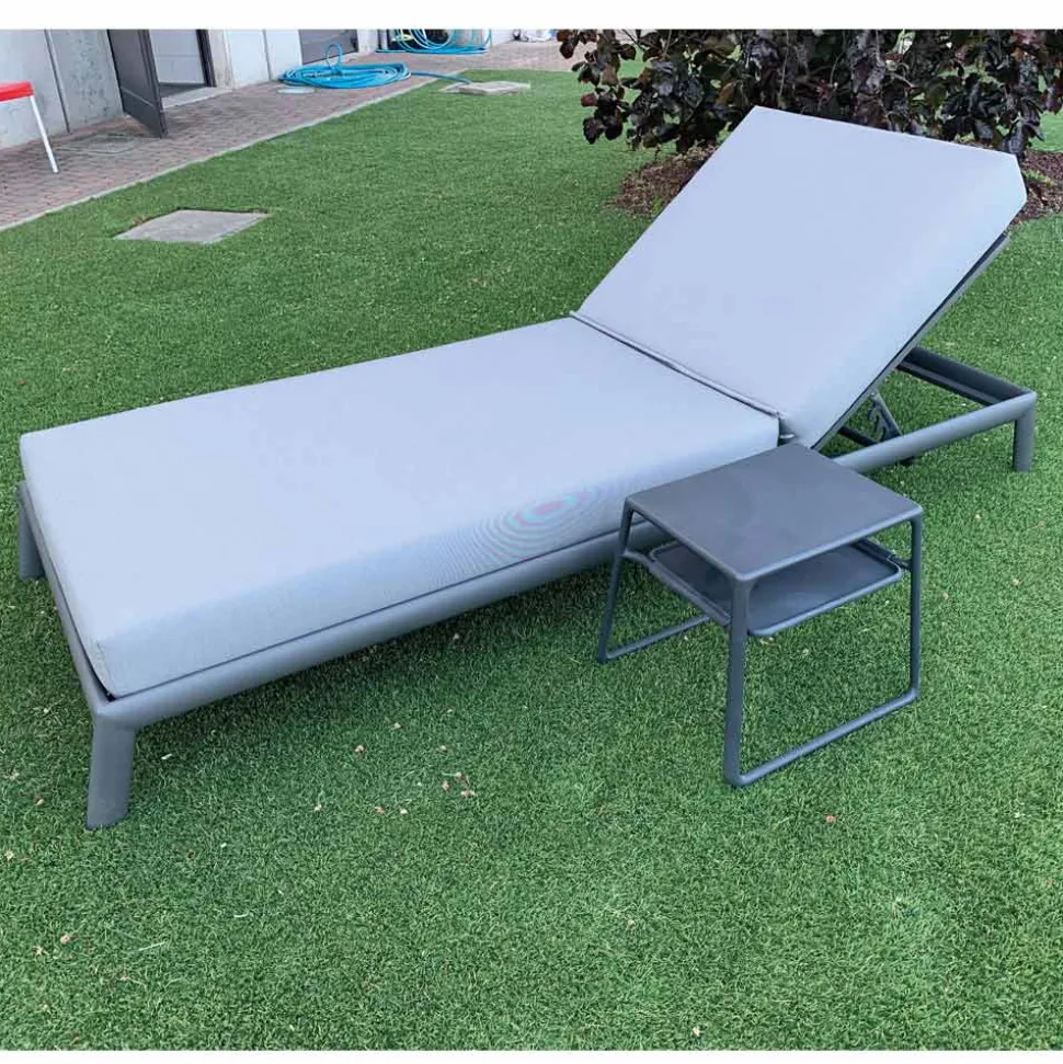 Chaise Longue da Giardino in Alluminio con Rivestimento in Tessuto - Eufemia