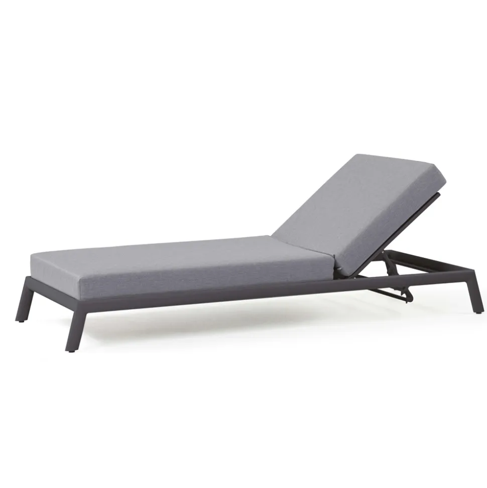 Chaise Longue da Giardino in Alluminio con Rivestimento in Tessuto - Eufemia