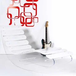 Chaise longue di design in plexiglass trasparente Josue made in Italy