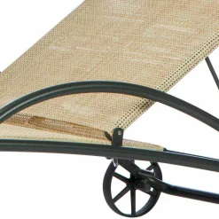 2 Chaise Longue Impilabili da Esterno in Metallo e Tessuto Made in Italy - Perlo
