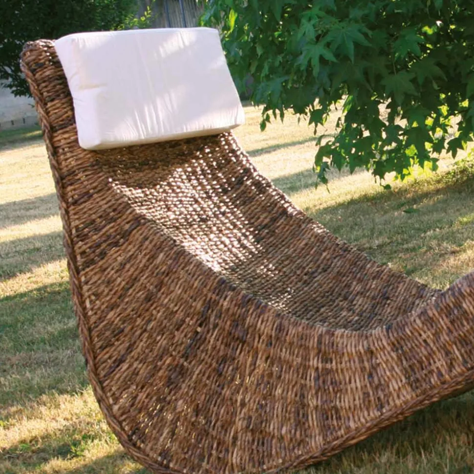 Chaise Longue per Esterno in Intreccio di Banano con Poggiatesta - Jolanda