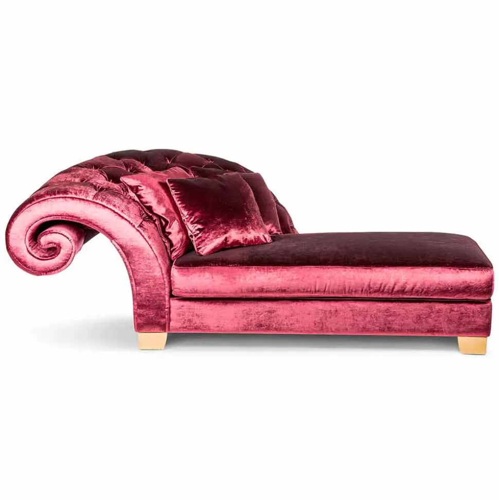 Chaise lounge classica in tessuto 100% Made in Italy Basco