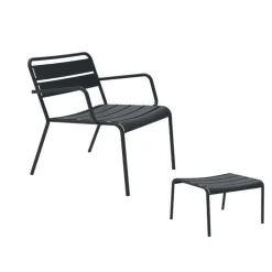 Chaise Loungue da Esterno con Poggiapiedi in Metallo Made in Italy - Amina