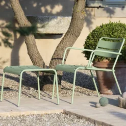 Chaise Loungue da Esterno con Poggiapiedi in Metallo Made in Italy - Amina