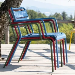 Chaise Loungue da Esterno con Poggiapiedi in Metallo Made in Italy - Amina