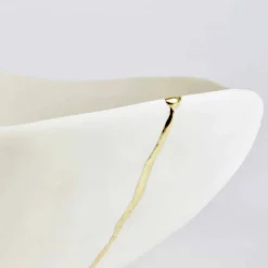 Ciotole in Porcellana Bianca e Foglia d'Oro Design di Lusso Italiano - Cicatroro