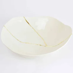 Ciotole in Porcellana Bianca e Foglia d'Oro Design di Lusso Italiano - Cicatroro