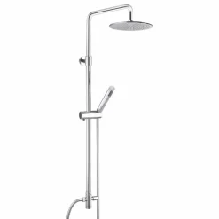 Colonna Doccia a Sezione Tonda in Ottone con Doccetta Made in Italy - Amadeo