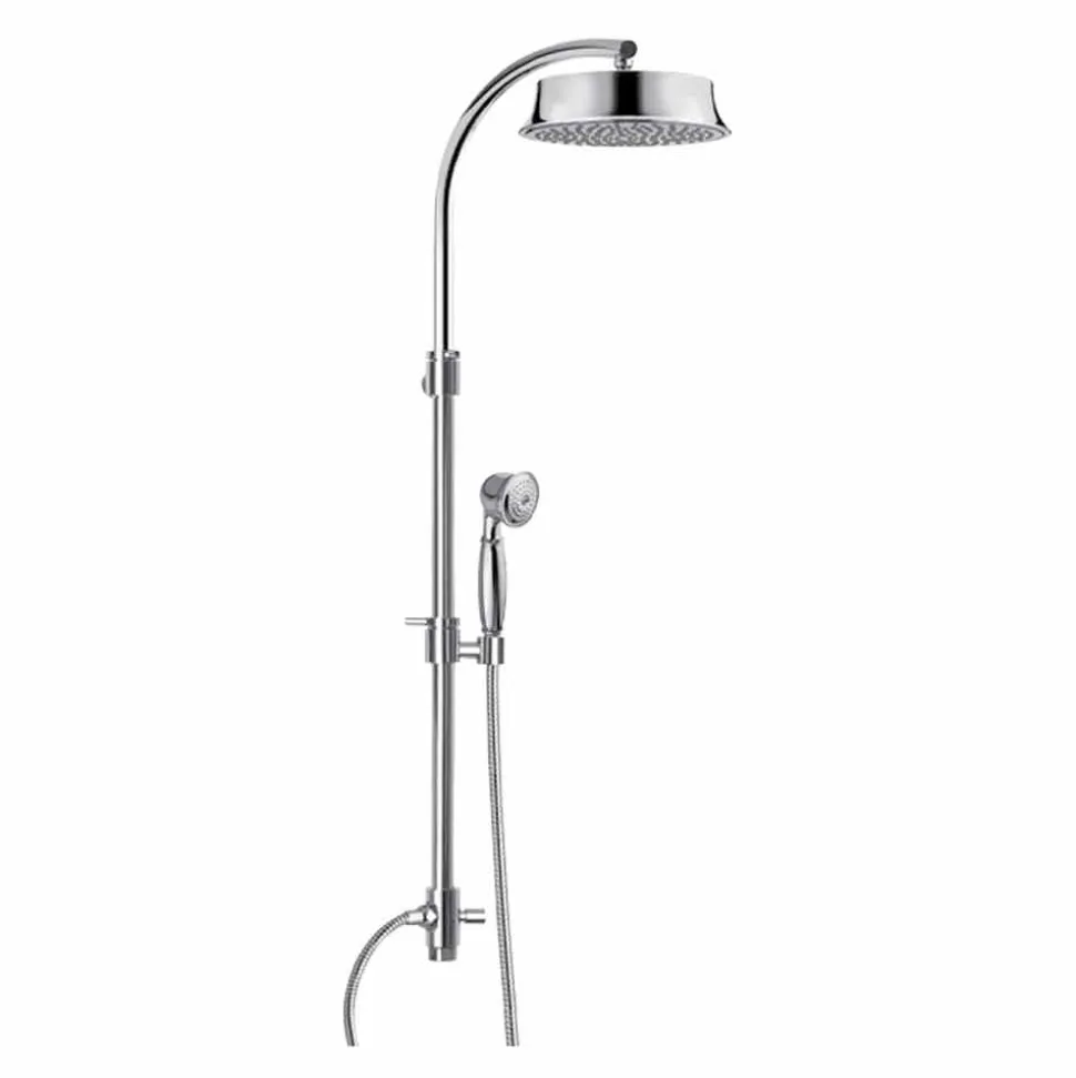 Colonna Doccia Classica in Ottone con Soffione Rotondo Made in Italy - Yari