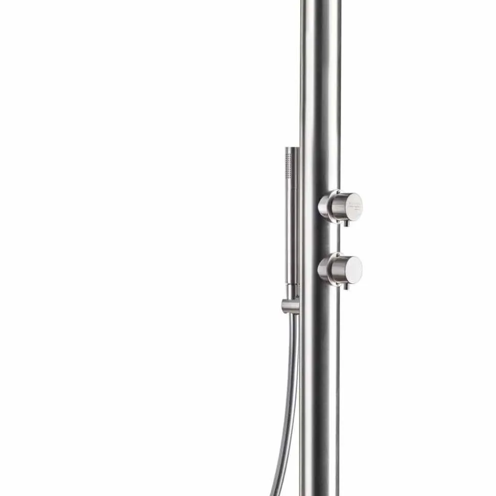 Colonna Doccia da Giardino in Acciaio Inox con Doccetta Made in Italy - Marlen