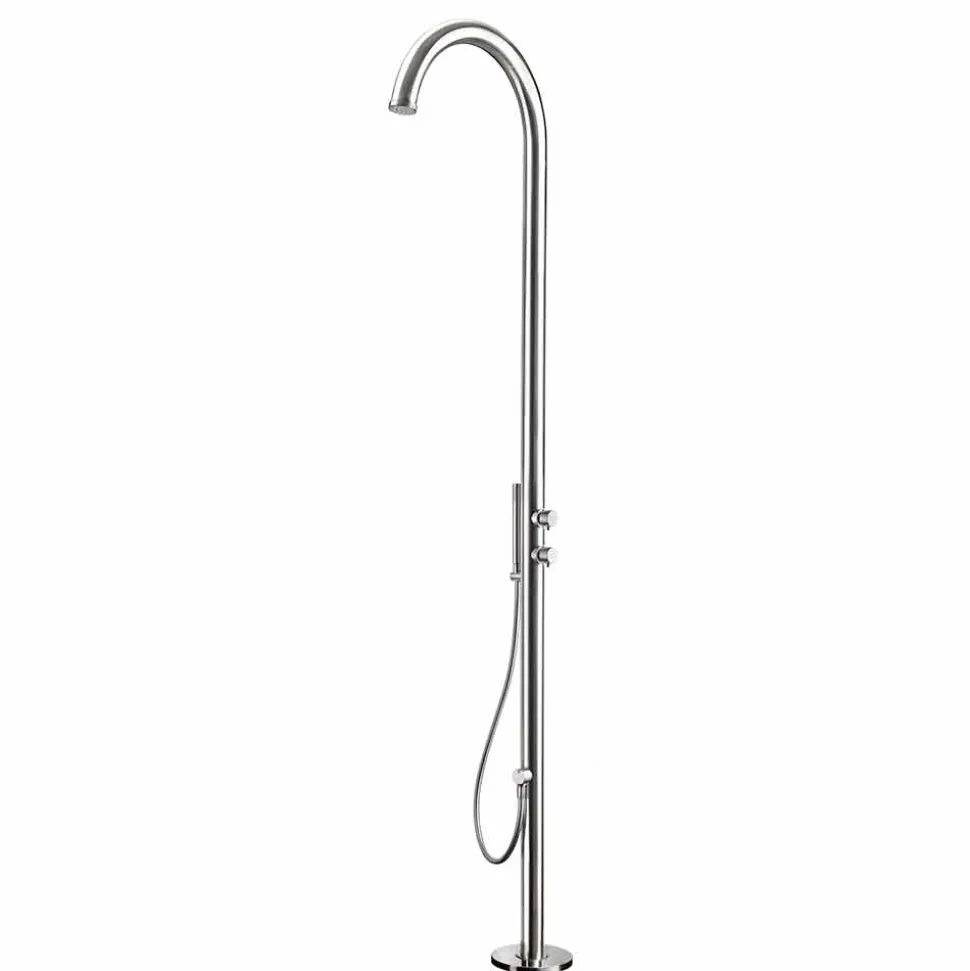 Colonna Doccia da Giardino in Acciaio Inox con Doccetta Made in Italy - Marlen
