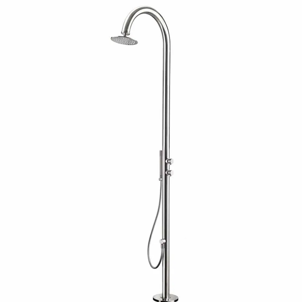 Colonna Doccia da Giardino in Acciaio Inox con Doccetta Made in Italy - Marlen