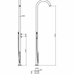 Colonna Doccia da Giardino in Acciaio Inox con Doccetta Made in Italy - Marlen