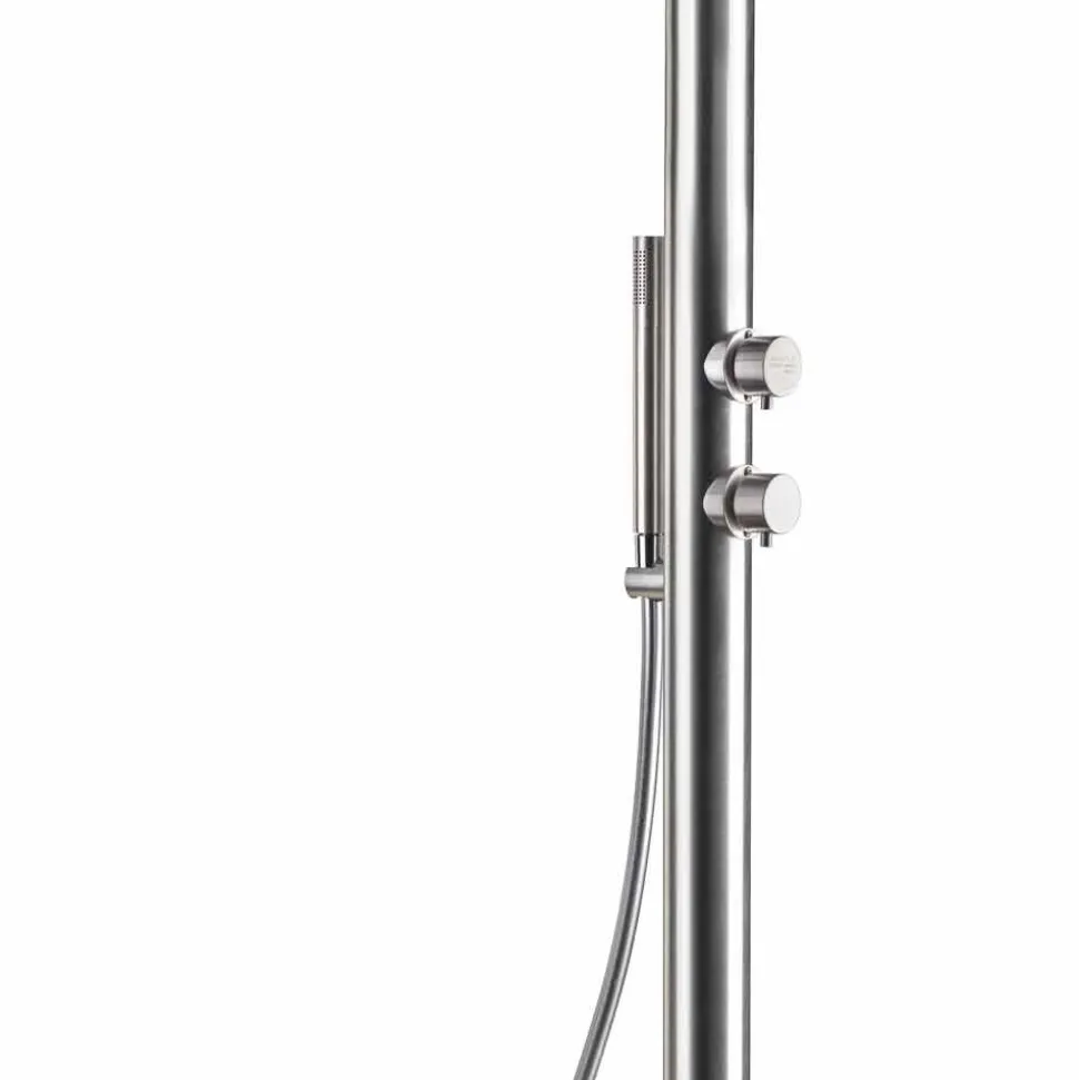 Colonna Doccia da Giardino in Acciaio Inox con Doccetta Made in Italy - Marlen