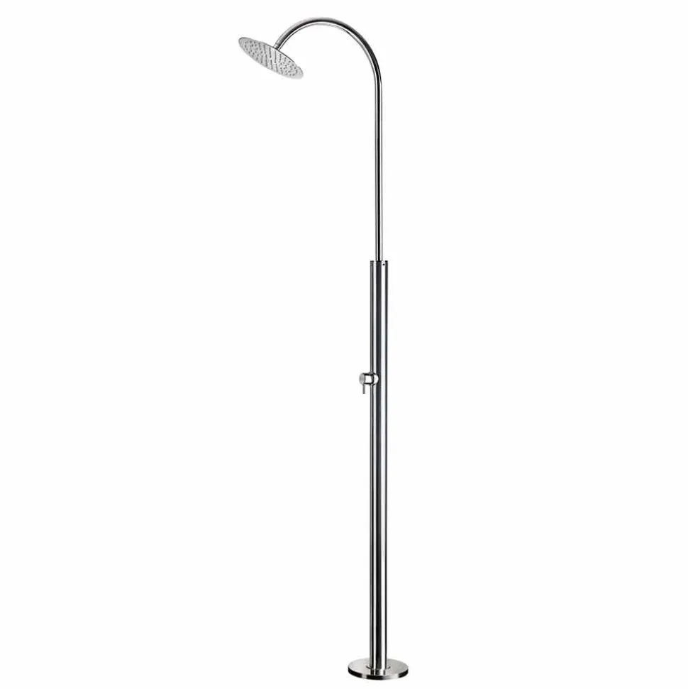 Colonna Doccia Esterna in Acciaio Cromato con Miscelatore Made in Italy - Norton