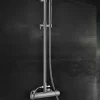 Colonna Doccia in Ottone con Soffione Ultrasottile Rotondo Made in Italy - Merio