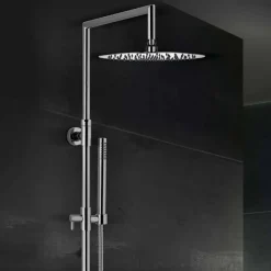 Colonna Doccia in Ottone con Soffione Ultrasottile Rotondo Made in Italy - Merio
