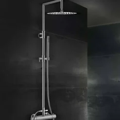 Colonna Doccia in Ottone con Soffione Ultrasottile Rotondo Made in Italy - Merio