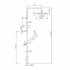 Colonna Doccia in Ottone con Soffione e Doccetta in Abs Made in Italy - Lesio