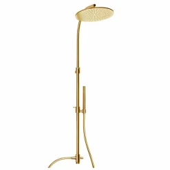 Colonna Doccia in Ottone con Soffione Rotondo in Acciaio Made in Italy - Kennedy