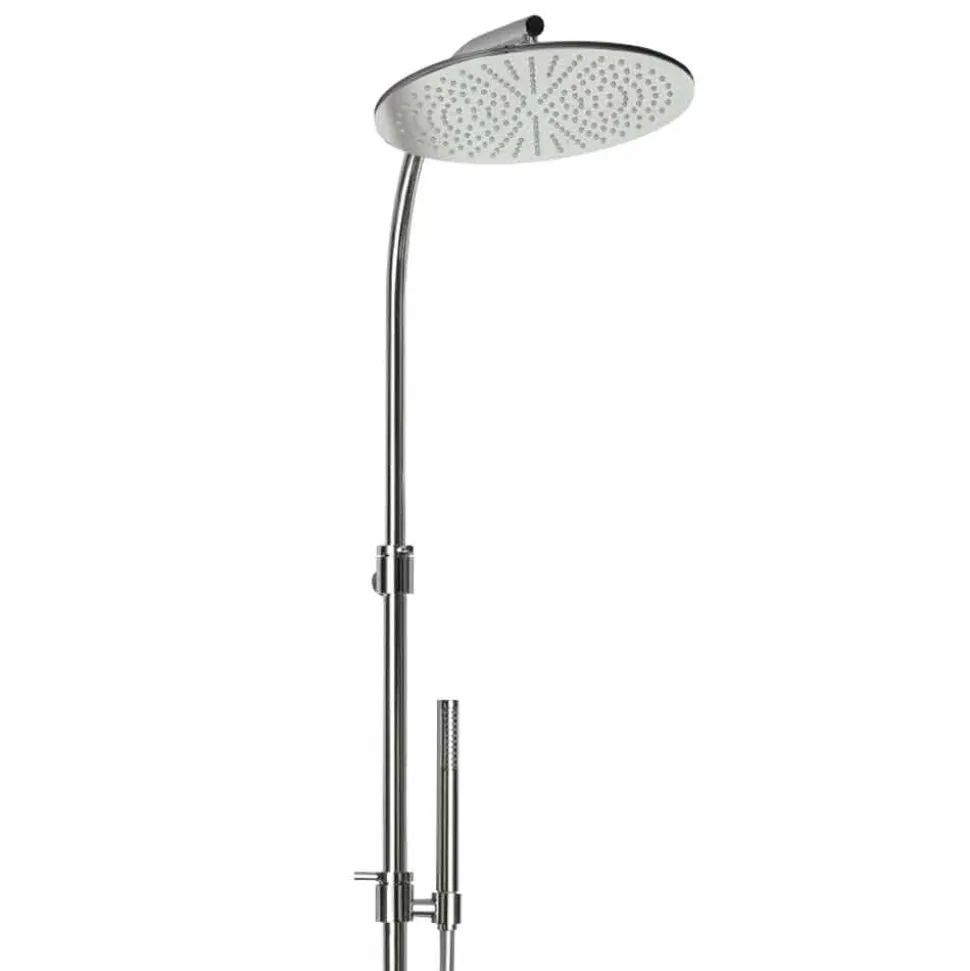 Colonna Doccia in Ottone con Soffione Rotondo in Acciaio Made in Italy - Kennedy