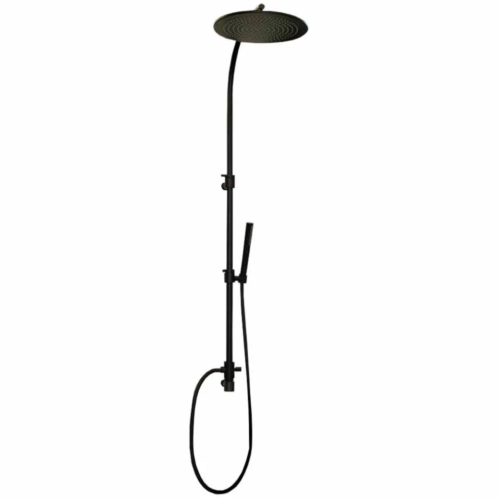 Colonna Doccia in Ottone con Soffione Rotondo in Acciaio Made in Italy - Kennedy