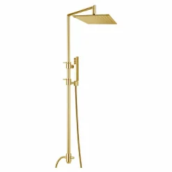 Colonna Doccia in Ottone con Soffione Quadrato in Acciaio Made in Italy - Lipari