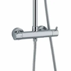 Colonna Doccia in Ottone Cromato con Flessibile e Doccetta Made in Italy - Griso