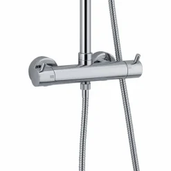 Colonna Doccia in Ottone Cromato con Soffione Quadrato Made in Italy - Griso