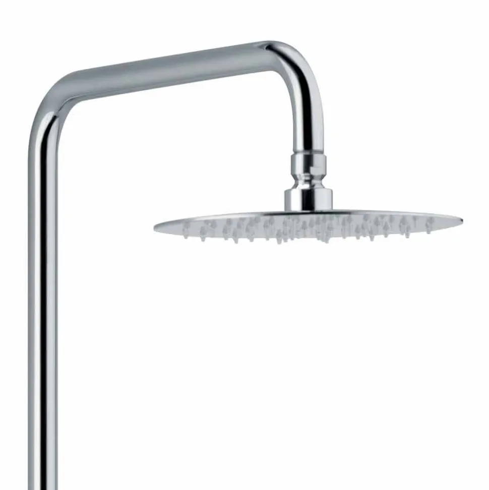 Colonna Doccia in Ottone Cromato con Soffione Rotondo Made in Italy - Griso