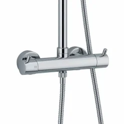 Colonna Doccia in Ottone Cromato con Soffione Rotondo Made in Italy - Griso