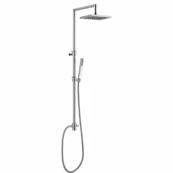 Colonna Doccia in Ottone Cromato con Soffione e Flessibile Made in Italy - Cunio