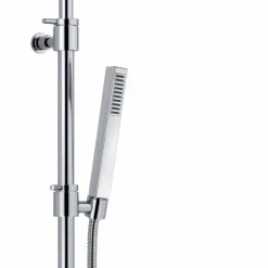 Colonna Doccia in Ottone Cromato con Soffione e Flessibile Made in Italy - Cunio