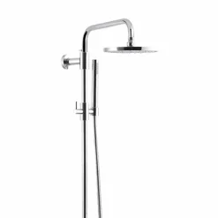 Colonna Doccia in Ottone Cromato con Soffione in Acciaio Made in Italy - Daino