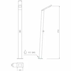 Colonna Doccia Solare da Esterno in Acciaio Inox Made in Italy - Werner