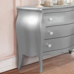 Comò Bombato con 3 Cassetti in Diverse Finiture Made in Italy - Gamad