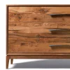 Comò 3 cassetti noce design moderno, l.131xp.55xh.80 cm, Sandro