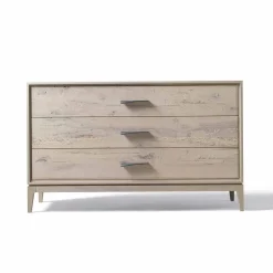Comò 3 cassetti noce design moderno, l.131xp.55xh.80 cm, Sandro
