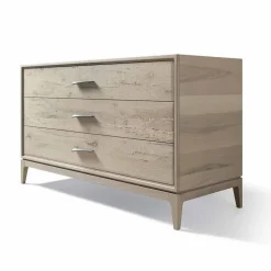 Comò 3 cassetti noce design moderno, l.131xp.55xh.80 cm, Sandro