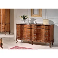 Comò Classico con 8 Cassetti in Legno Noce Bassano Made in Italy - Luxury