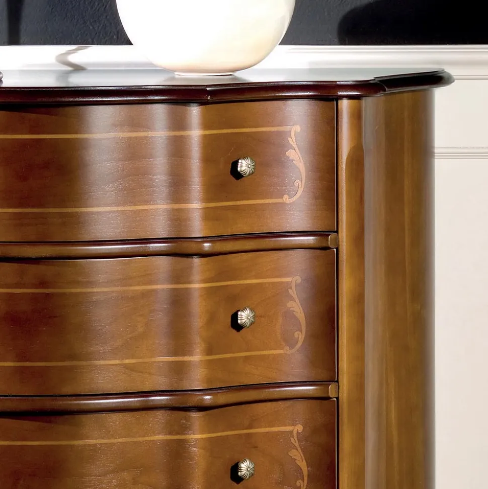 Comò 3 o 4 Cassetti in Legno Intarsiato di Lusso Made in Italy - Leonor