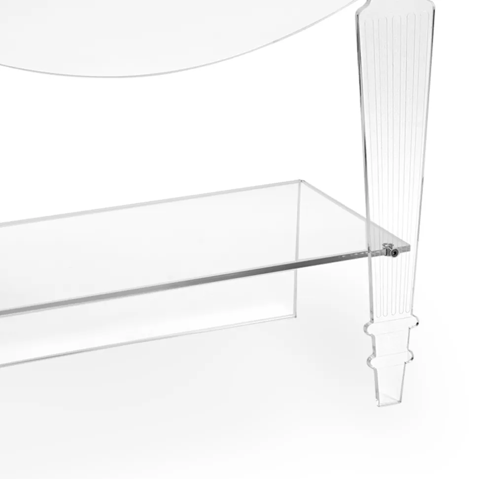 Comodino Artigianale in Plexiglass Trasparente Design Classico - Salino